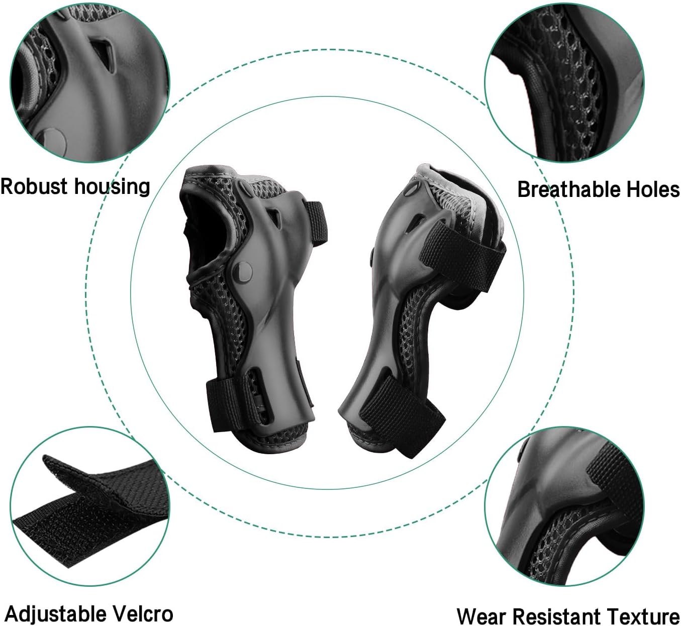 Skiennix Kids Protective Gear Set - 3-in-1 Knee, Elbow Pads & Wrist Guards for Ages 3-14 | Ideal for Skating, Cycling & Scooters