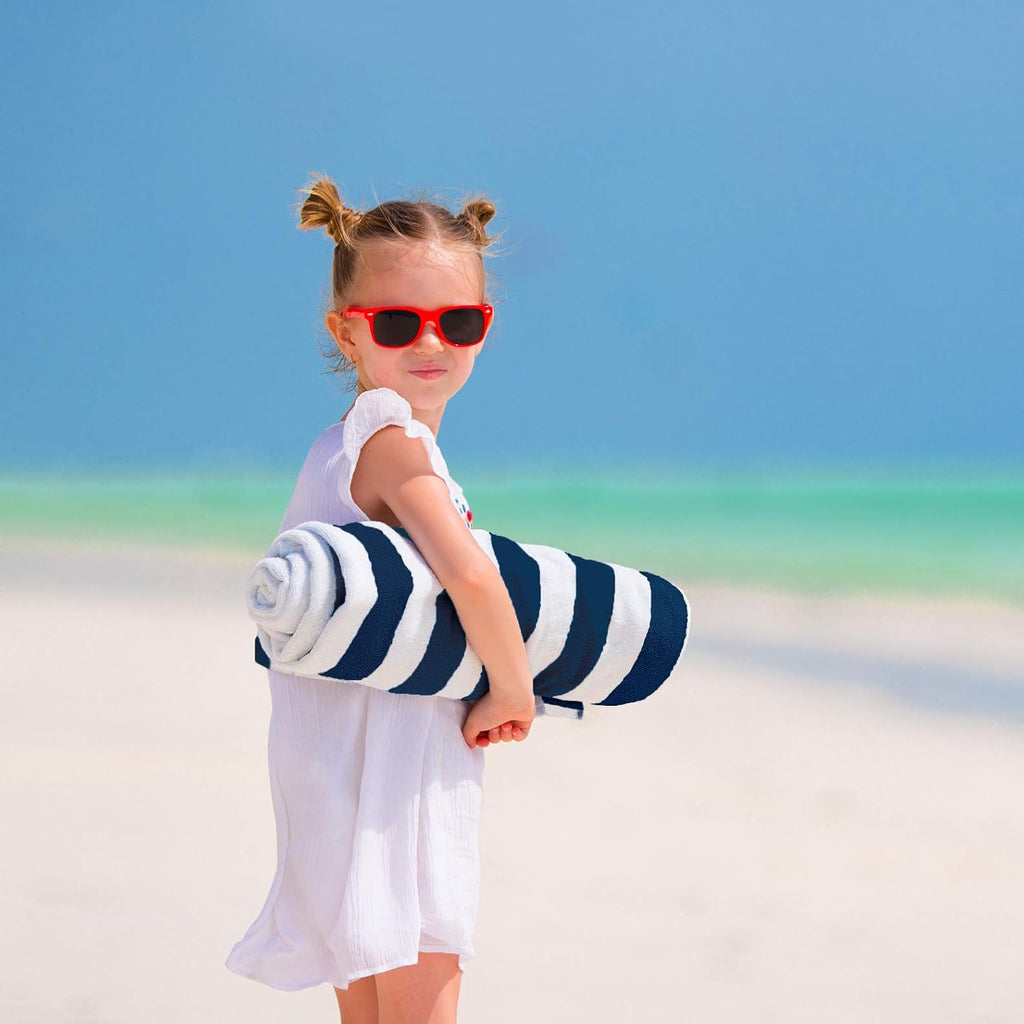 Utopia Towels Jumbo Beach Towel - 100% Ring-Spun Cotton, Highly Absorbent & Quick-Dry, 35x70 Inches | 2 Pack Navy