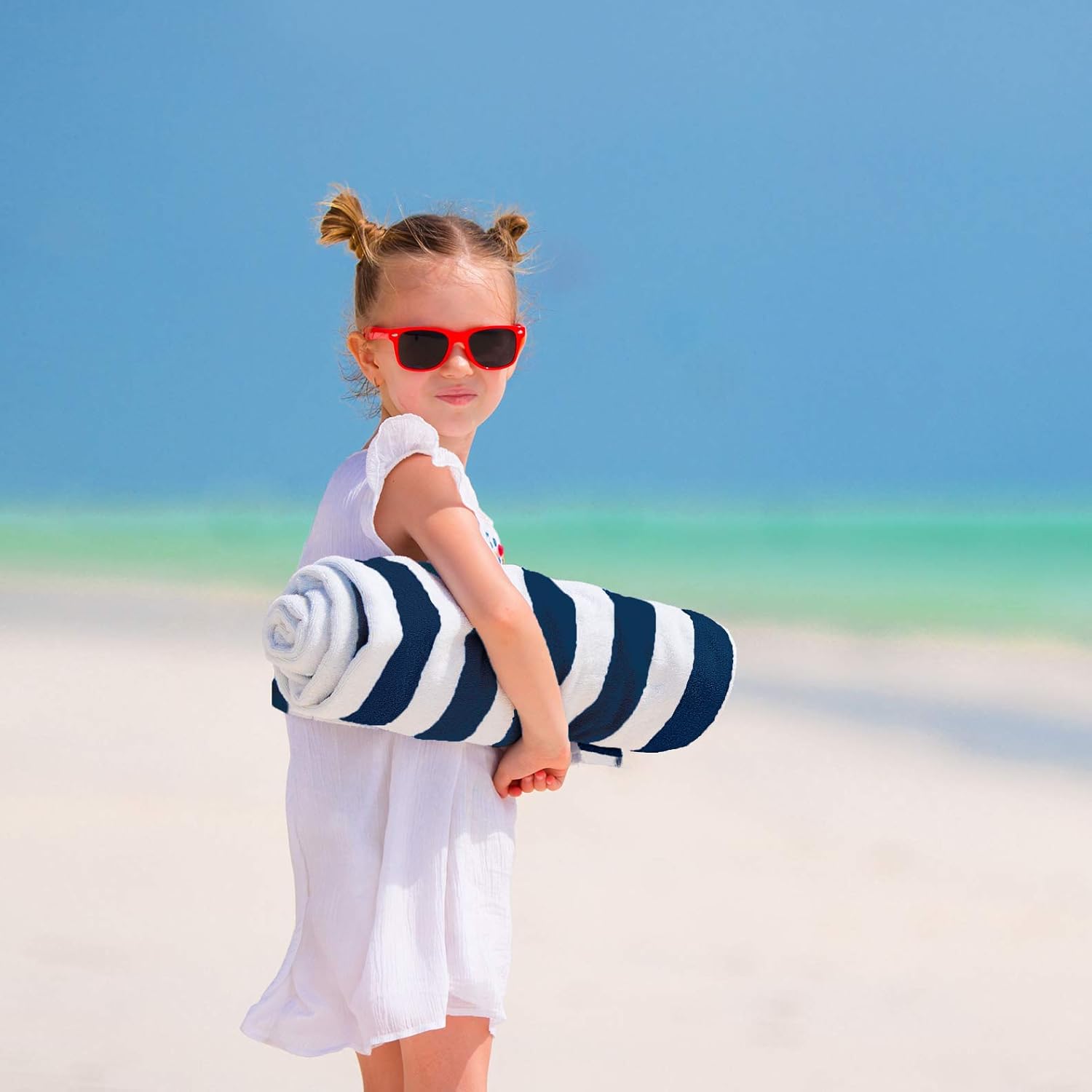 Utopia Towels Jumbo Beach Towel - 100% Ring-Spun Cotton, Highly Absorbent & Quick-Dry, 35x70 Inches | 2 Pack Navy