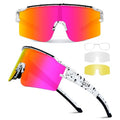 SPOSUNE Polarized Cycling Glasses with 3 Lenses, TR90 Sports Sunglasses for Men Women, Baseball Sunglasses Cycling