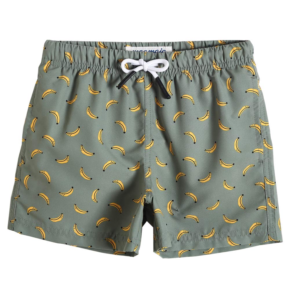 maamgic Boys Swim Trunks Toddler Swim Shorts Little Boys Bathing Suit Swimsuit Toddler Boy Swimwear,Banana-Matcha Green,10 T