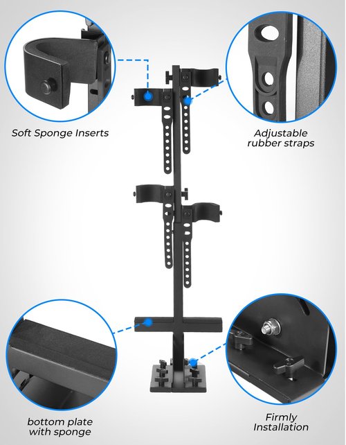 KEMIMOTO UTV Tool Holder Rack, Hunting Tool Holder Rack Tool Mount Vertical Floor Compatible with Polaris Ranger RZR, General Golf Cart, Tractor