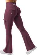 YEOREO CoreFlex Women's High-Waisted Flare Leggings - Hidden Pockets & No Front Seam, Perfect for Gym & Yoga