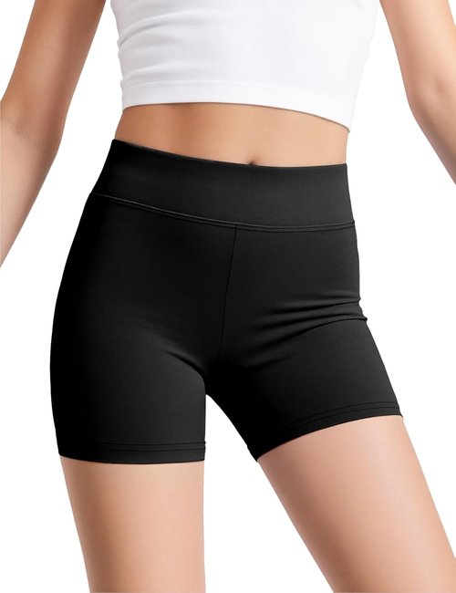 JOCMIC Girls' Athletic Shorts - 3 Pack for Dance, Gymnastics & Yoga | Ages 4-12, Comfortable Fit