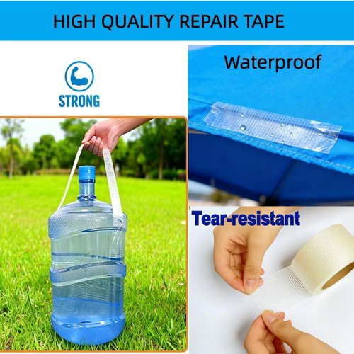 Cosdam Clear Heavy - Duty Waterproof Vinyl Repair Tape (30ft x 5") for Fabric Boat Covers, Canvas Tents, Pop - Up Campers, RV Awnings, Tarps, Canopies and Sails