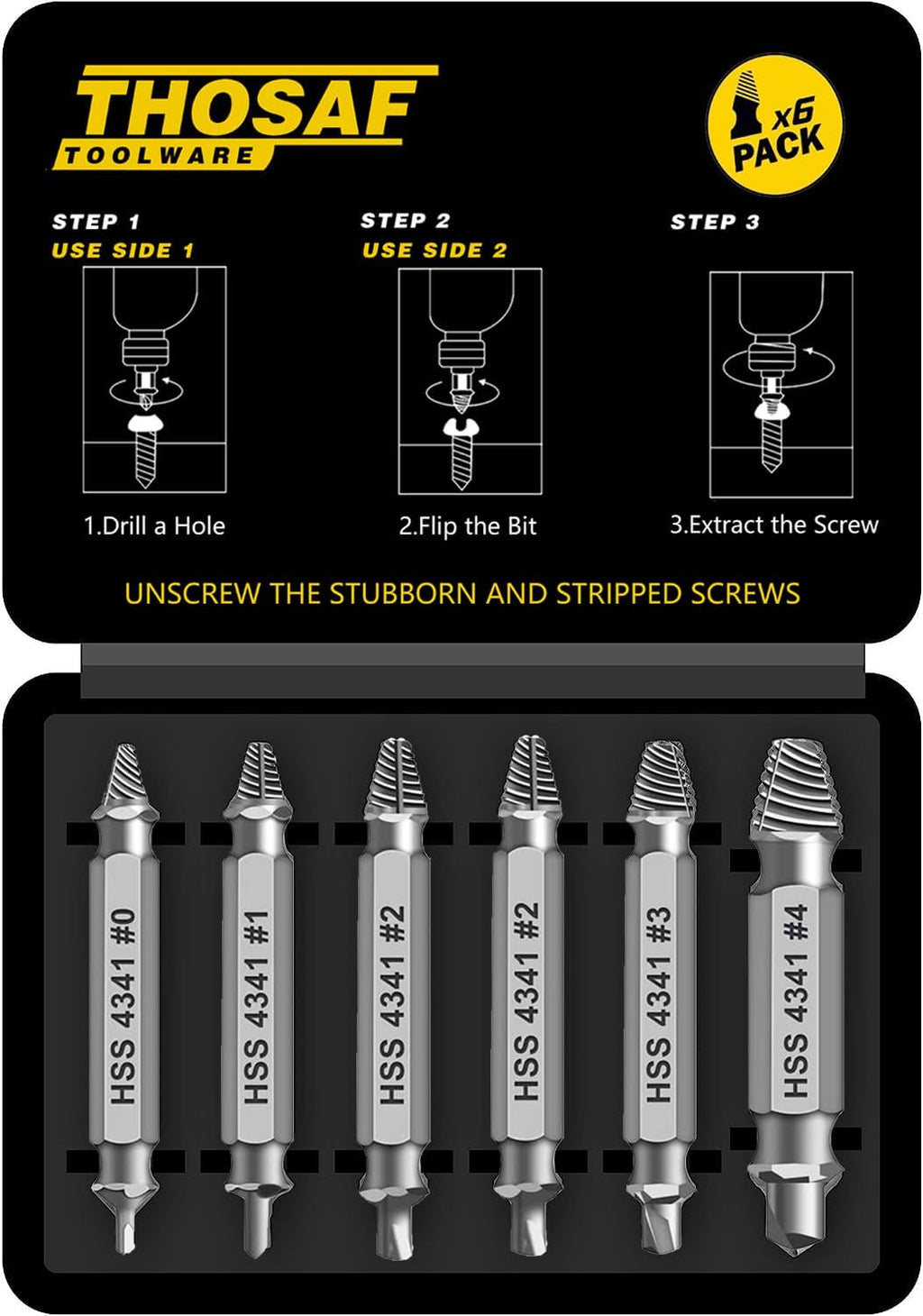 Regine Switzerland Damaged Screw Extractor Set - Easy Removal Tool for Stripped Screws & Bolts | Perfect Gifts for Dad