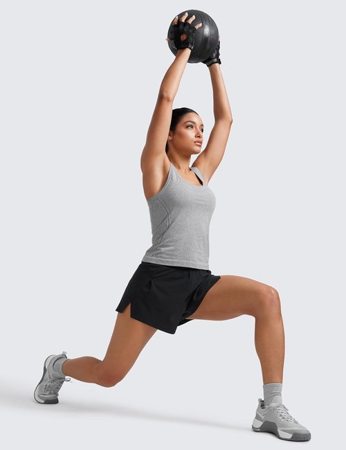 CRZ YOGA Seamless Racerback Tank Top for Women - Breathable Athletic Sleeveless Shirt | Ideal for Gym & Running