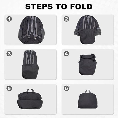 HOLYLUCK 20L Lightweight Packable Hiking Daypack - Foldable Backpack for Travel | Black Color