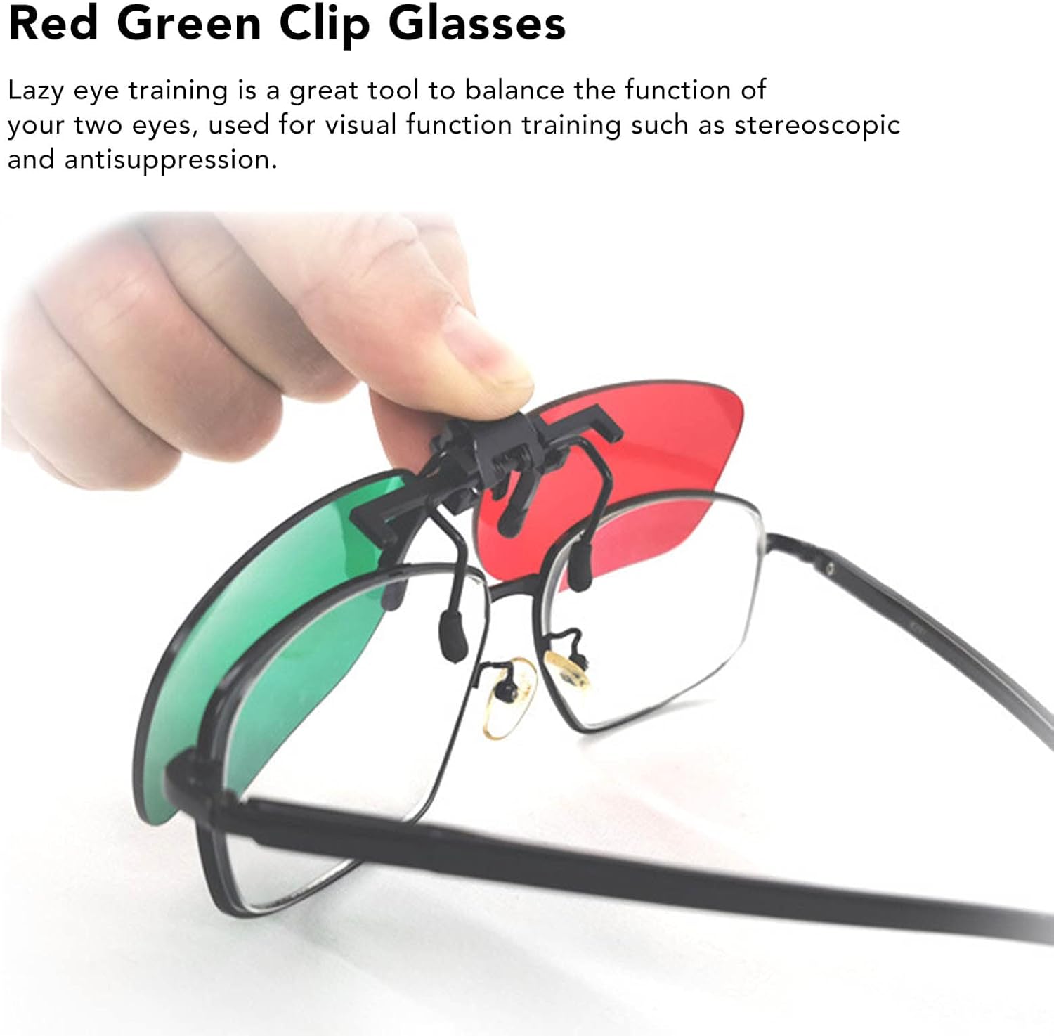 Skiennix Red Green Glasses - Amblyopia Vision Correction with Protective Glasses Box | Left Green, Right Red