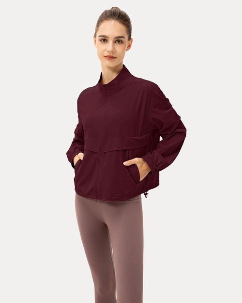 Locachy Women's Lightweight Zip-Up Athletic Jacket - Windproof, Sun Protection for Outdoor Workouts