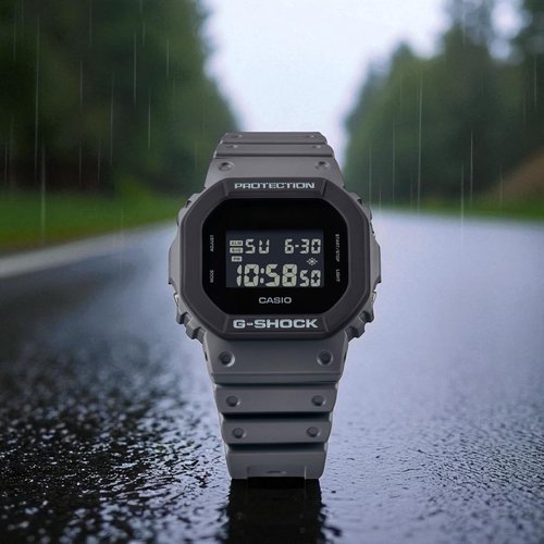 Casio DW5610UU-8 G-Shock Watch - Classic Urban Utility Design with Gray Resin Band
