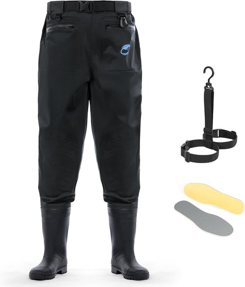 Calamus WaveWalker Waist Waders for Men - 100% Waterproof RipShield Fabric | Slip-Resistant Boots & Moisture-Wicking Insoles