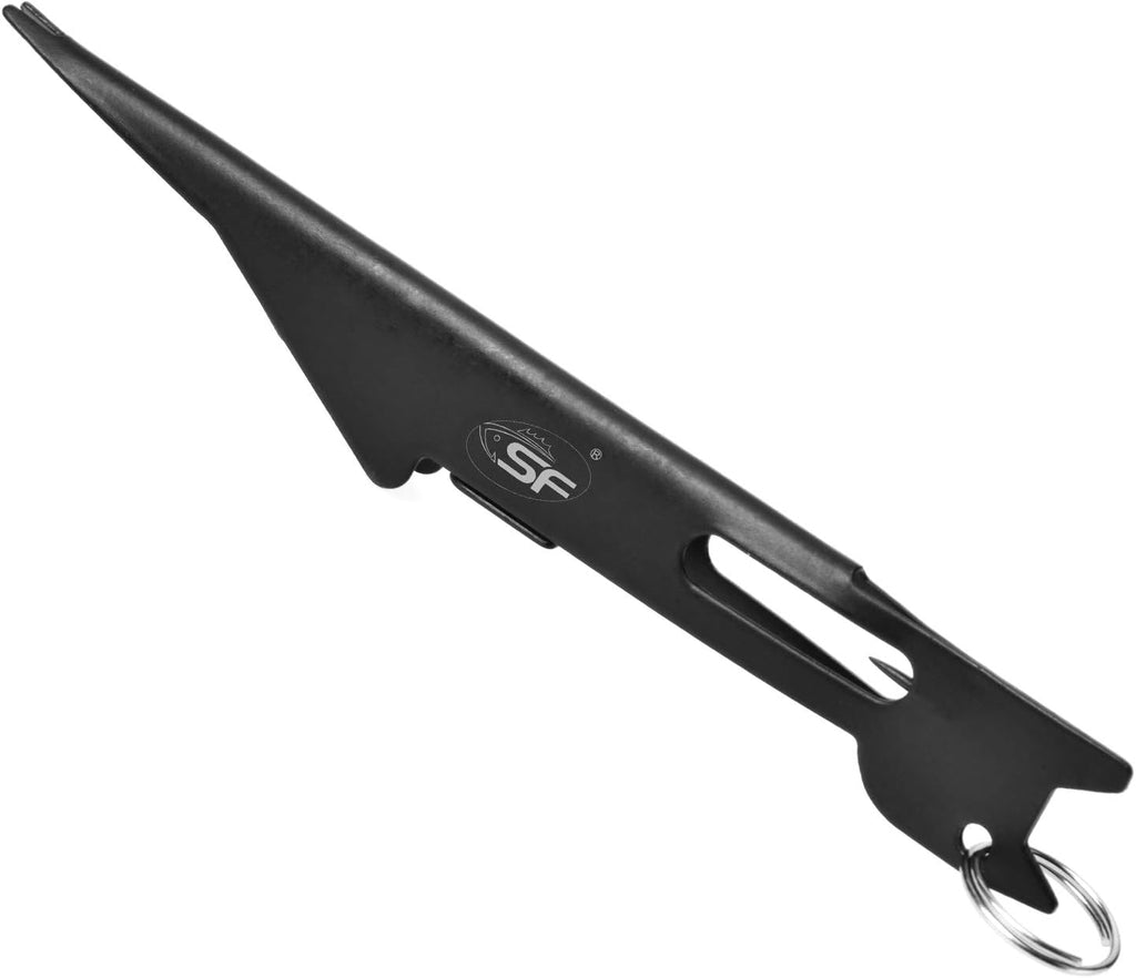 SF 3-in-1 Fly Fishing Nipper - Versatile Line Cutter & Knot Tying Tool | Compact Black Design