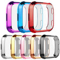 [8-Pack] Screen Protector Case Compatible with Fitbit Versa Cover,All-Around Soft TPU Plated Cover Ultra Slim Scratch-Proof Bumper Shell Accessories (8 Colors)