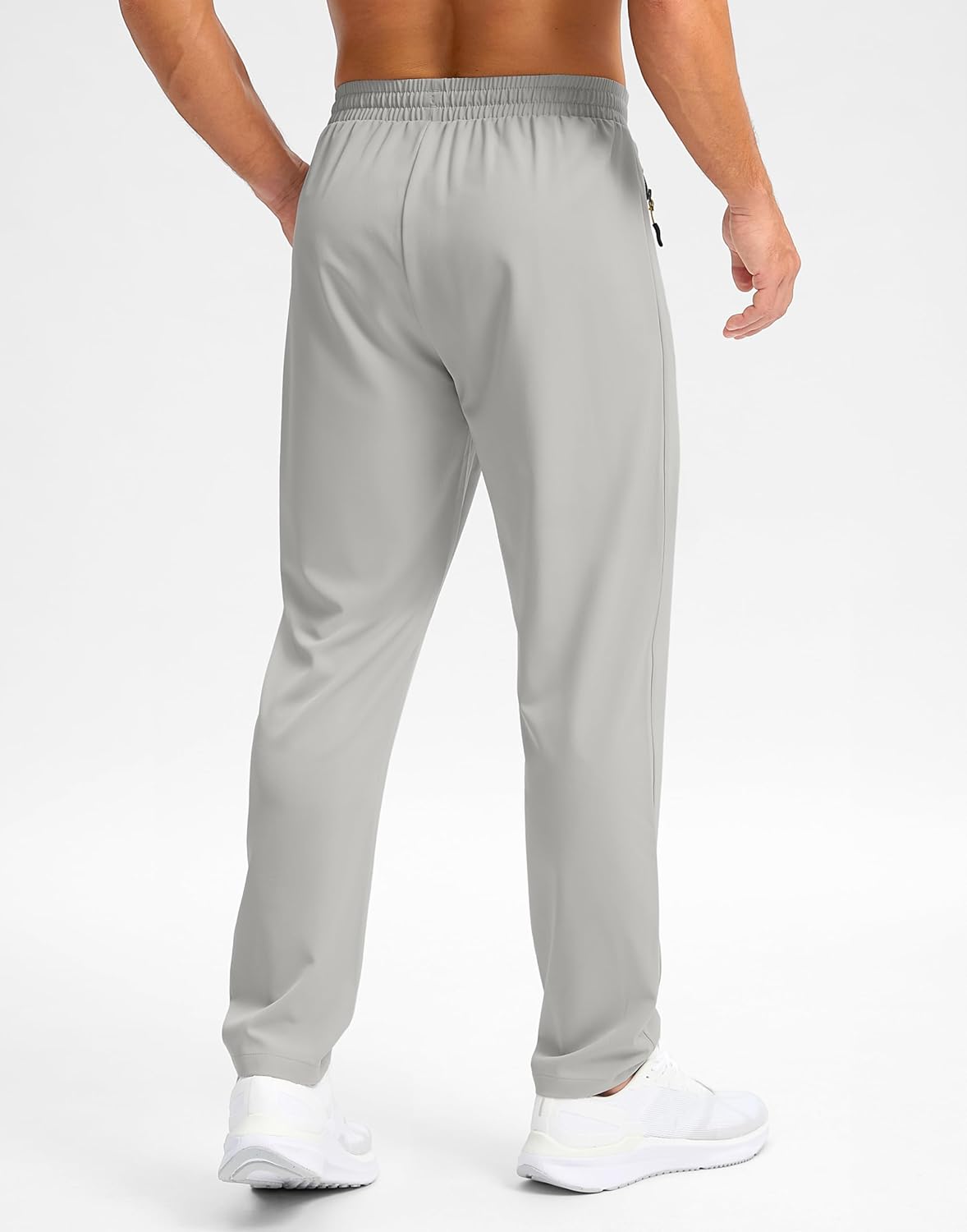 Pudolla Men's Lightweight Hiking Pants - Quick Dry Outdoor Sweatpants with Zipper Pockets | Athletic Travel Gear