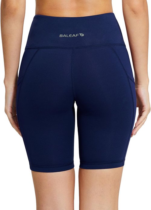 Baleaf Women's High Waist Biker Shorts - 8"/5"/3" Spandex Workout Shorts with Pockets for Yoga & Running