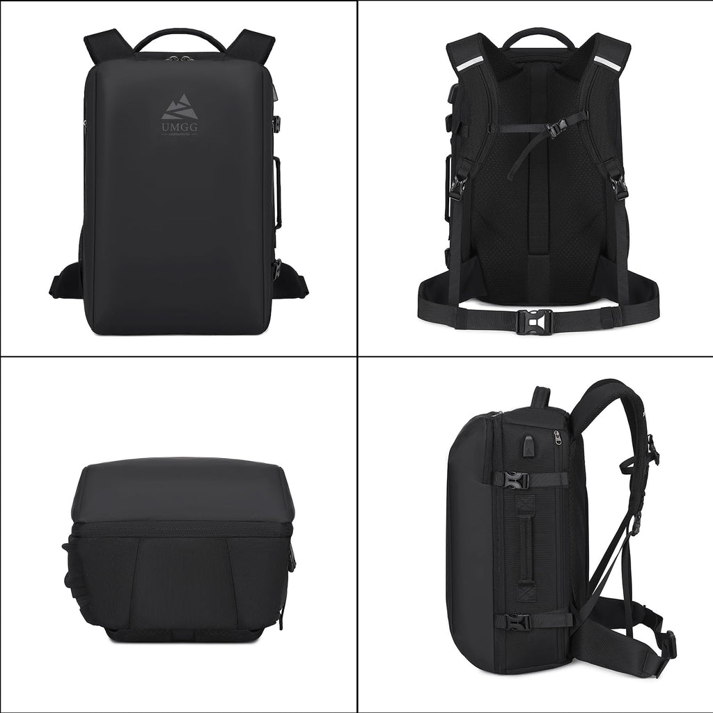 Travel Backpack for Men 40L, TSA Flight Approved Carry On Backpack with Rain Cover, 17inch Travel Laptop Backpack with USB Charging Port, Extra Large Luggage Suitcase Daypack Weekender Bag, Black