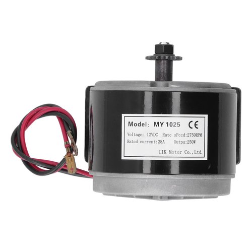 CYSFETENA Brushed Permanent Magnet Electric Motor, 12V 250W 2750RPM MY1025 Aluminum High Power Permanent Magnet DC Electric for E Scooter Drive Speed Control