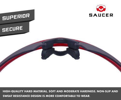 SAUCER Replacement Nose Pieces Pads & Earsocks Temple Sleeve Rubber Kit for Oakley M Frame Heater | Hybrid | Strike | Sweep Sunglass - Black