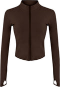Lviefent Women's Lightweight Full Zip Track Jacket - Slim Fit Yoga & Workout Wear with Thumb Holes