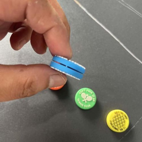 4 Pcs Colorful Spicy/Aggressive Reminder to Keep You On Your Tennis Game, Tennis Vibration Dampener, Tennis Racket Dampener, The Best Tennis Gift for Every Player and Team Tennis Vibration Dampeners