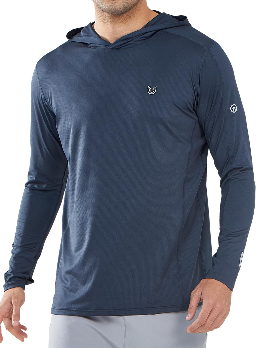 NORTHYARD Men's Sun Protection Shirt UPF 50+ Hoodie Long Sleeve Fishing Swim Rash Guard Shirts UV SPF Lightweight Running COOLGREY L