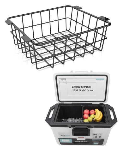 Wire Basket for Ninja FrostVault Hard Cooler & Wheeled Cooler - Heavy-Duty Organizer Rack for Efficient Storage, Dry-Goods Basket for Perfect for Camping Trips or Outdoor Parties, Black(L)