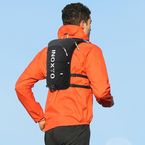 INOXTO Running Hydration Vest Backpack,Lightweight Insulated Pack with 1.5L Water Bladder Bag Daypack for Hiking Trail Running Cycling Race Marathon for Women Men (611 Black White)