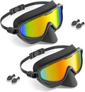 Aegend Swim Goggles - Anti-Fog, UV Protection, No-Leak Design | 2 Pack with Nose Cover for Adults