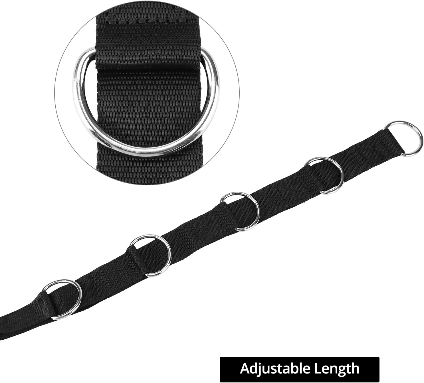 QWORK Fitness Metal Gym Handles - Heavy-Duty Adjustable D-Ring Buckles for Pulley Systems | Ideal for Biceps, Triceps, and Shoulder Workouts