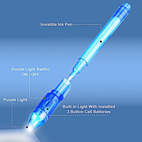 Invisible Spy Ink Pen Set - 5 Pack with UV Light | Fun Party Favors for Kids Ages 8-12
