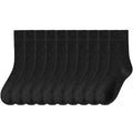 Lomitract Black Bamboo Cotton Mid Calf Socks for Women, Crew Length Athletic Sport Sox with Aesthetic Design, Medium Weight All-Season Hiking Running, Perfect with Boots, Sneakers & Ankle Shoes
