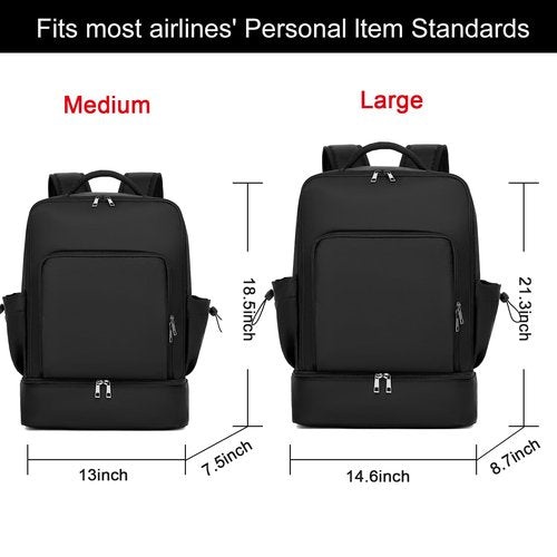 seyfocnia Gym Backpack for Men, Lightweight Sports Back pack With Shoe Compartment, Waterproof Gym Bag Workout Trainning Rucksack Casual Travel Daypack 21inch-Black