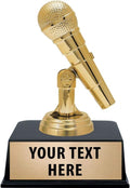 Crown Awards Microphone Trophy - Custom Engraved 6" Gold Trophy on Black Base | Personalized Gift