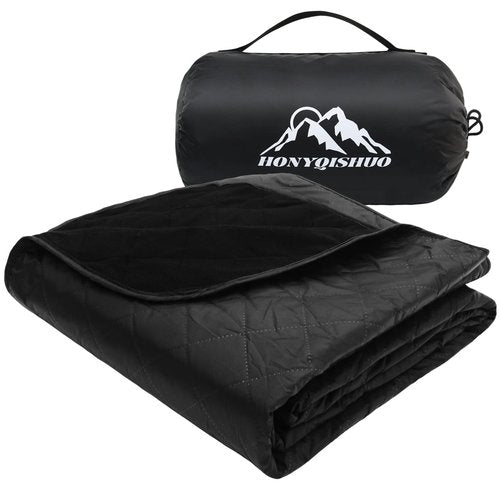 HonyQiShuo Outdoor Waterproof Camping Blanket, Foldable Fleece Stadium Blanket for Outdoor Sports Event, Camping, Picnics, Windproof, Wearable
