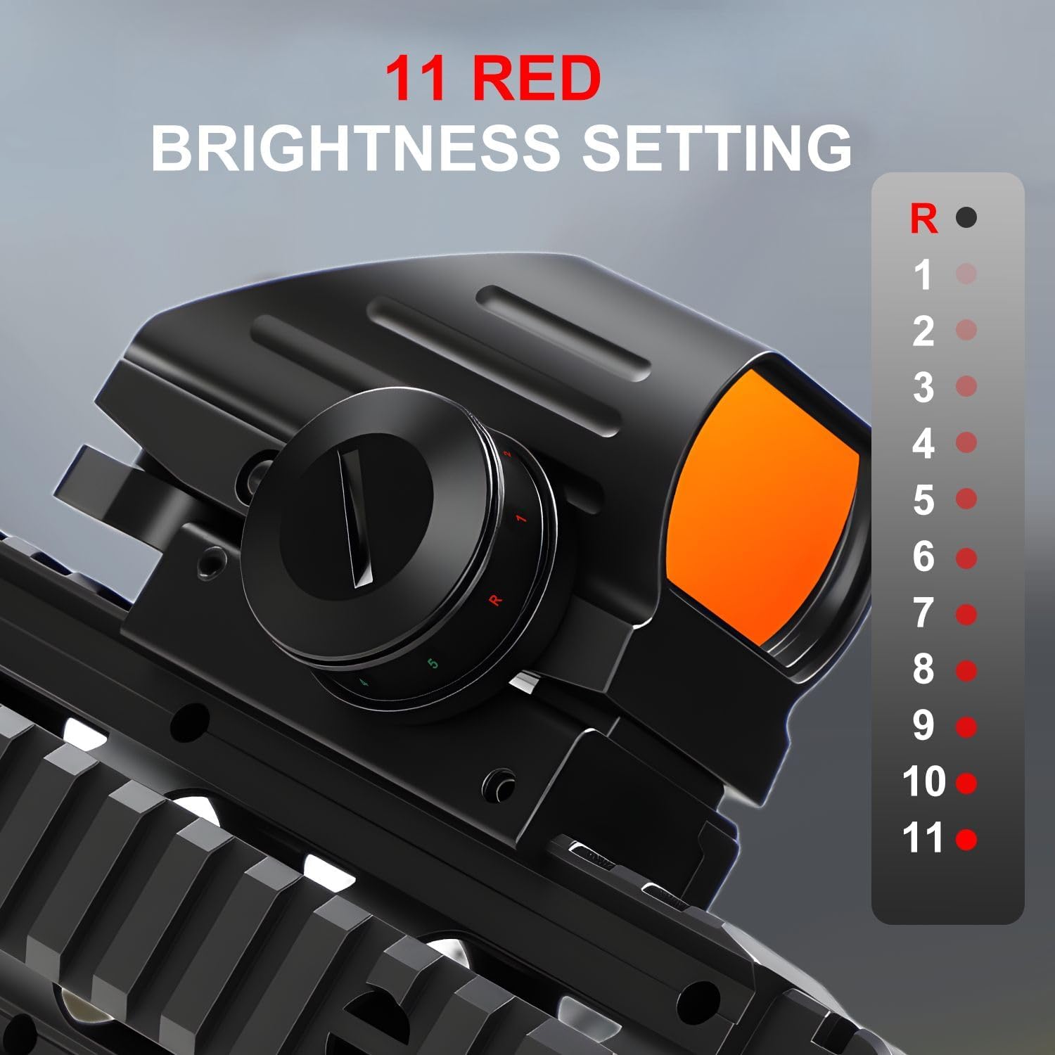 Red Dot Sight - Red and Green Reflex Rifle Scope with 4 Reticles & 20mm Rail Mount