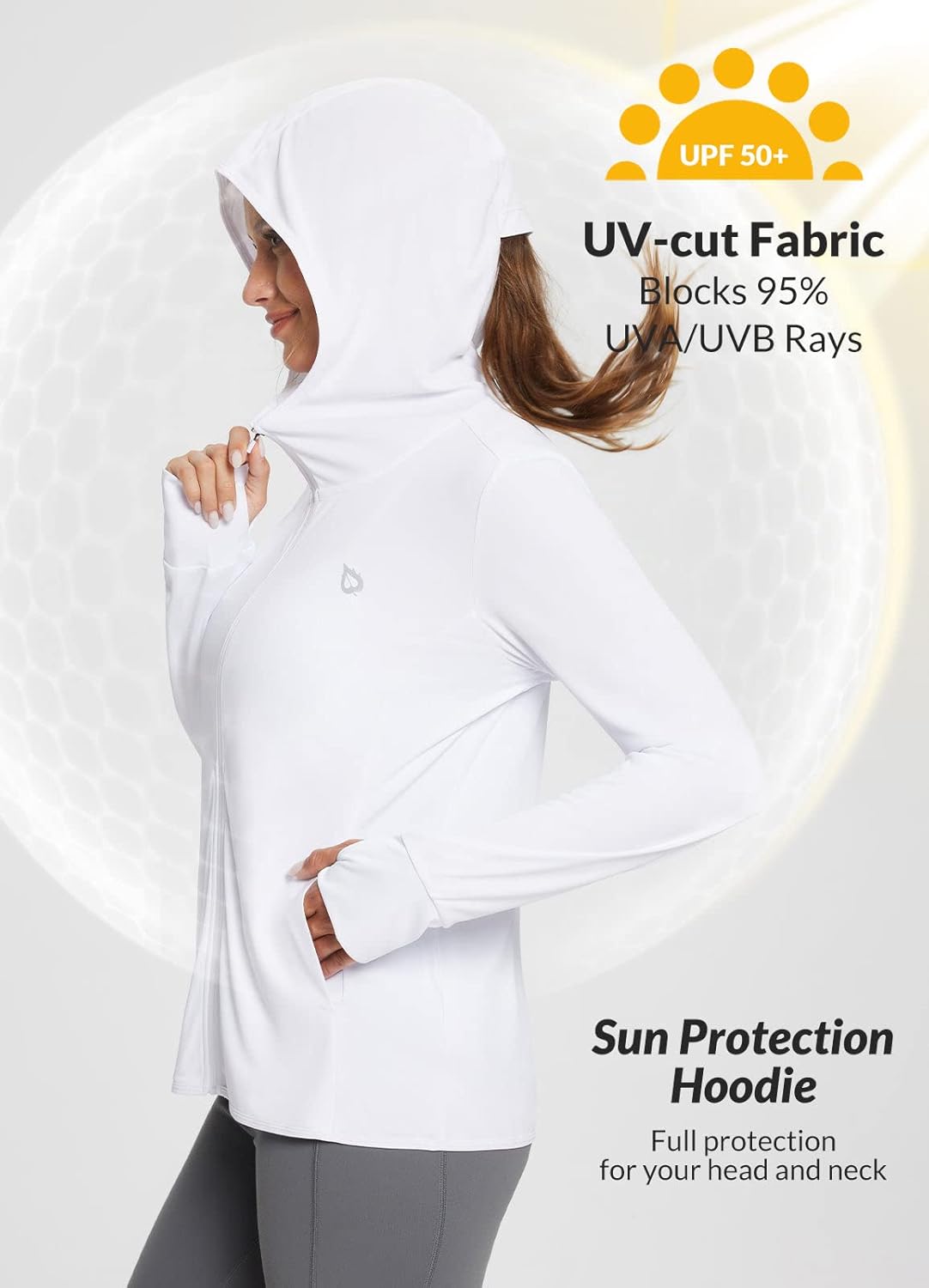 Baleaf Women's Lightweight Sun Protection Hoodie Jacket - Long Sleeve Cover-Up Shirt in Stylish Design