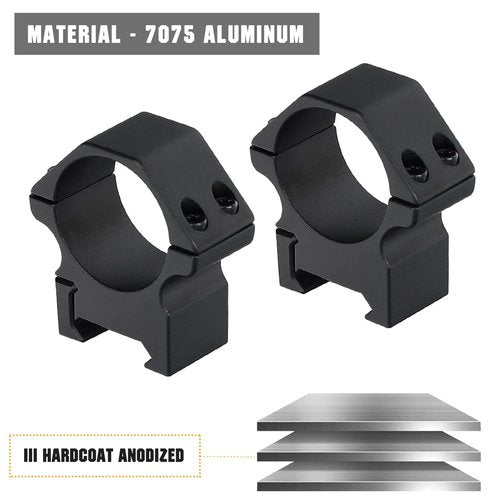 ohhunt 7075 Aluminum Scope Rings Mount 30mm Scope Rings Picatinny Low | Medium | High Profile (30mm | Medium Profile)