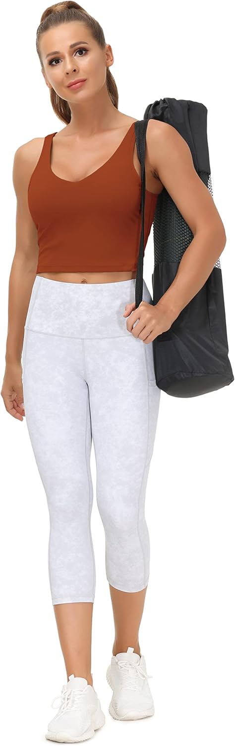 The Gym People Women's Longline Sports Bra - Wirefree, Padded, Medium Support, Comfortable Fit