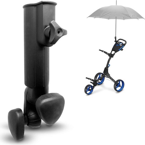 Fabater Cart Umbrella Holder, Outdoor Universal Trolley Umbrella Holder, Cart Stroller Attachment with Clamp, Umbrella Clip Mounting for Fishing Beach Chair Wheelchair