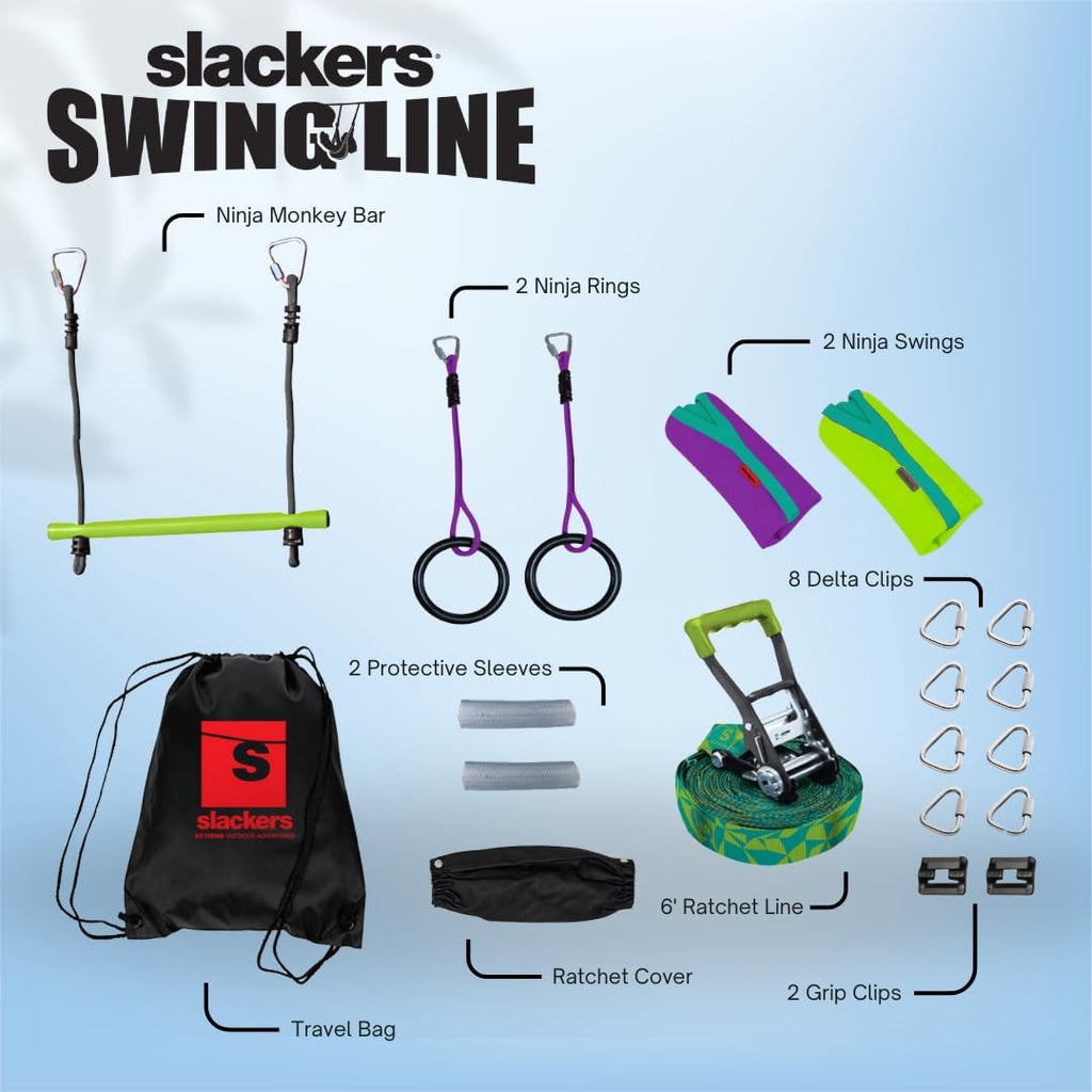 Slackers Tree Swing Kit - Transform Your Backyard with a Fun Tree Swing - Ideal for Ages 3+