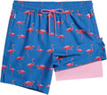 TENGINE Men's Swim Trunk 5" with Compression Liner 5 Inch Quick Dry Board Shorts Zipper Pocket
