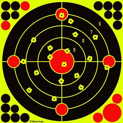 Aimso 12x12 Inch Silhouette Splatter Targets - Bright Fluorescent Yellow for BB Guns & Airguns