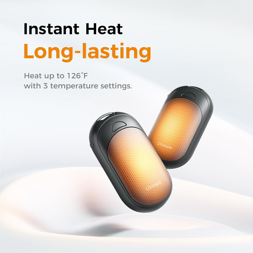 OCOOPA Rechargeable Magnetic Hand Warmers - Pocket-Sized, 3 Heat Settings, Lasts Up to 8 Hours | Ideal for Outdoor Activities