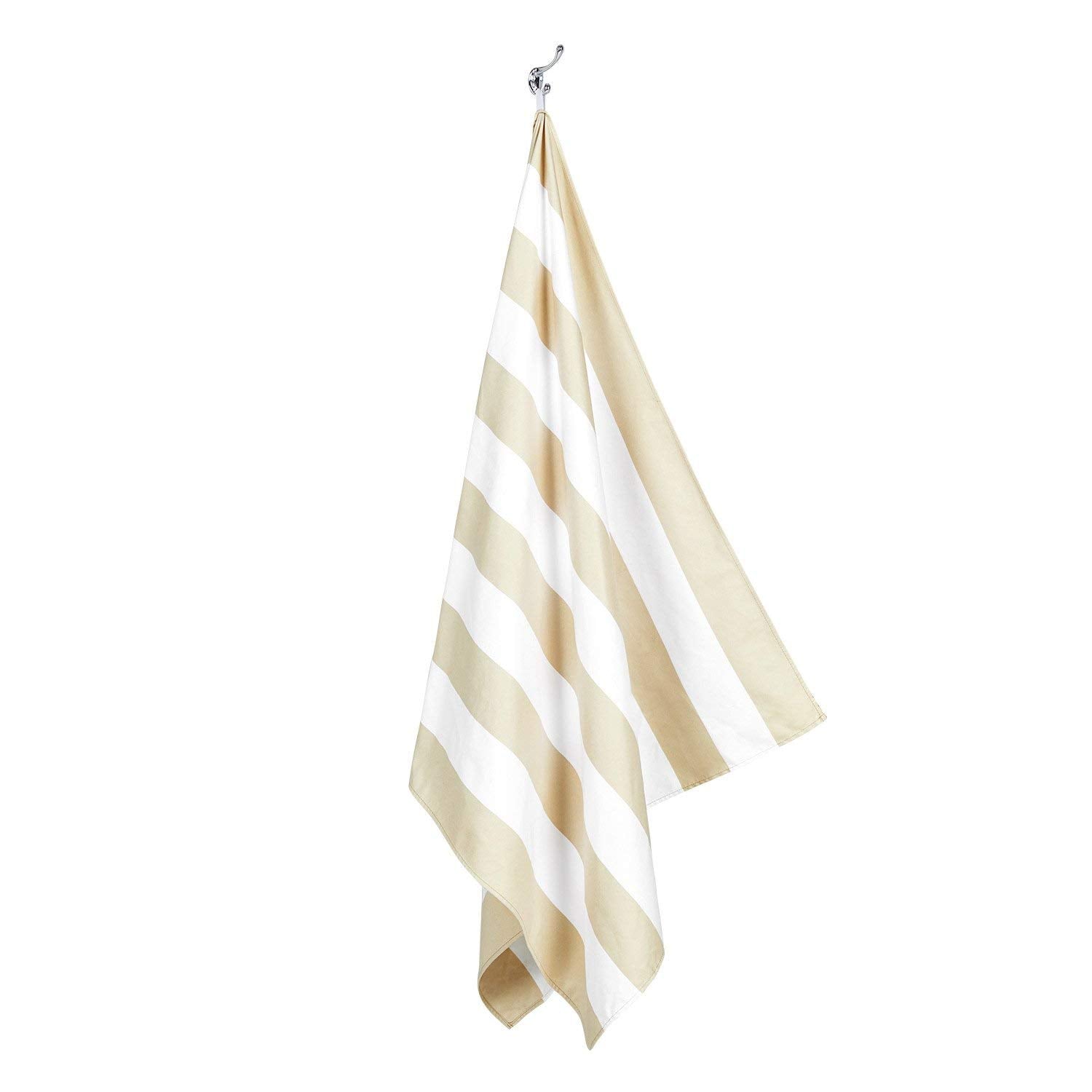 Dock & Bay Beach Towel - Quick Dry, Sand Free - Compact, Lightweight - 100% Recycled - Includes Bag - Cabana Light - Bora Bora Beige - Large (160x90cm, 63x35)