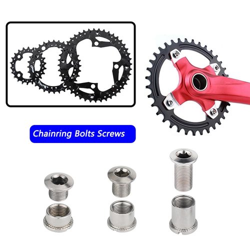 LHMYTREE 6PCS Single/Double and Triple Chainring Bolts Screws Disc Crankset Nuts Chainwheel，Steel Material,Suitable for Mountain Bikes.Total 18 PCS