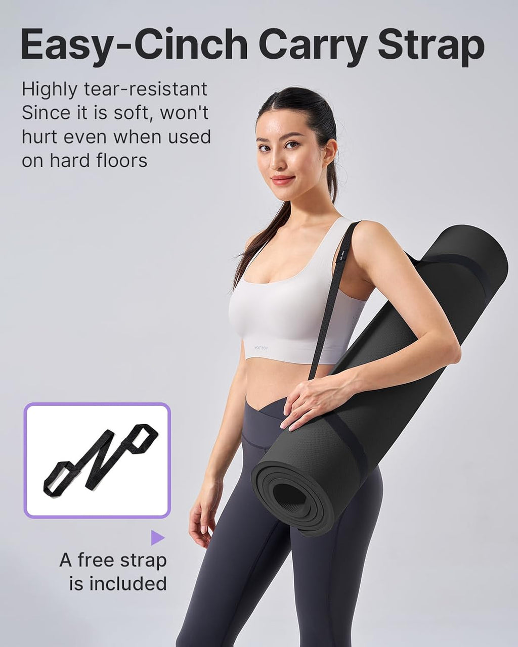 YOTTOY Extra Thick Yoga Mat - 1/2 Inch Non-Slip TPE Exercise Mat for Home Gym & Pilates