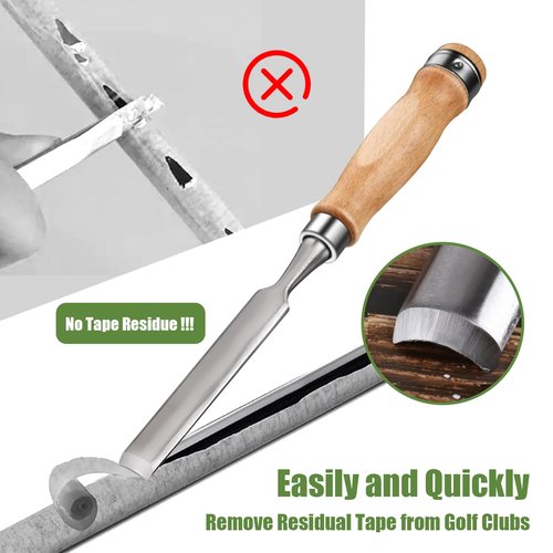 ELEMONY Golf Grip Removal Tool and Golf Grip Tape Removal Tool, V-Groove Grip Remover Saver 12“, High-Carbon Steel Gripping Tool, Golf Club Gripping Kit Golf Grip Tool