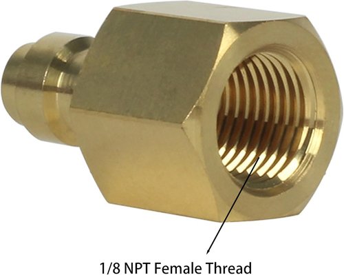 8mm Quick-Disconnect Plug Adapter - Copper 1/8" NPT Female Thread for PCP Paintball Charging