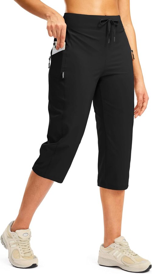 G GRADUAL Women's Capri Pants - Lightweight Quick-Dry Hiking Capris with 3 Zipper Pockets | Casual Summer Wear